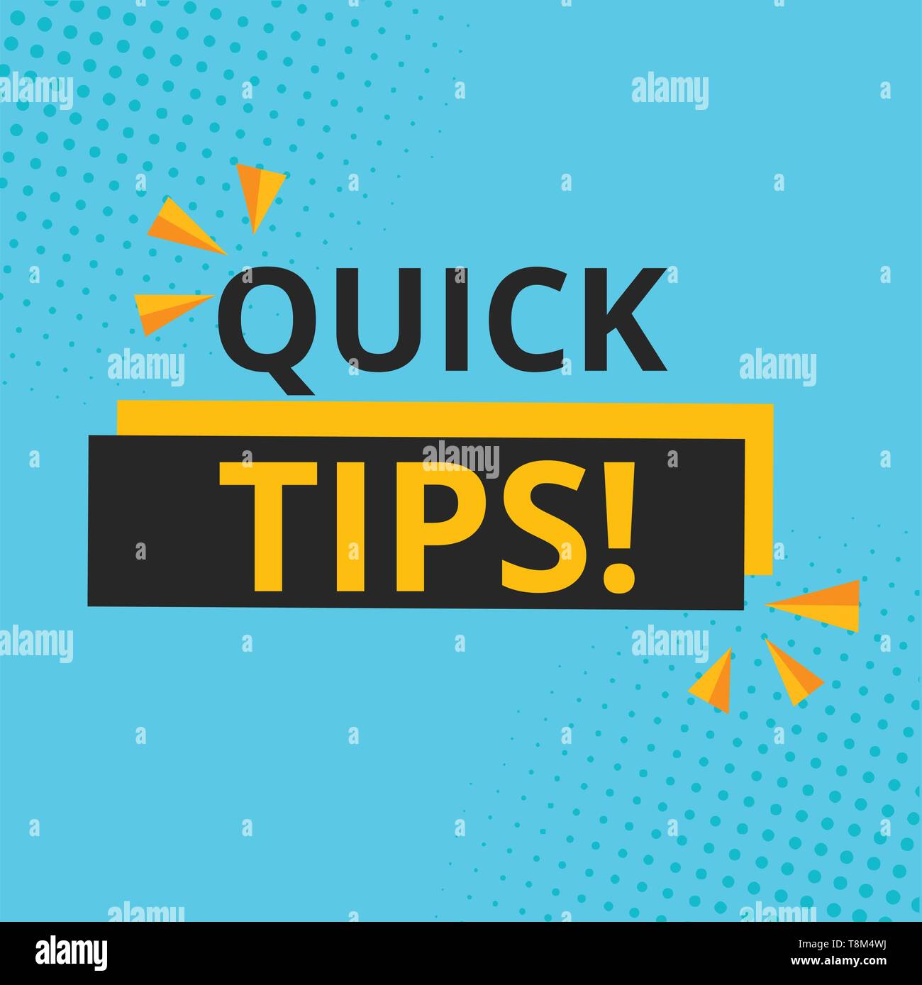 Modern quick tips composition with flat design- Vector illustrator Stock Vector