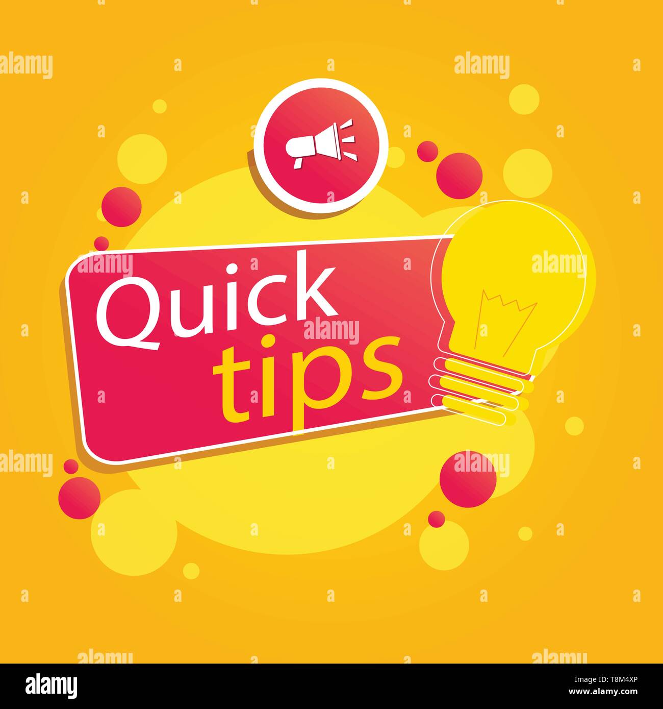 Modern quick tips composition with flat design- Vector illustrator Stock Vector