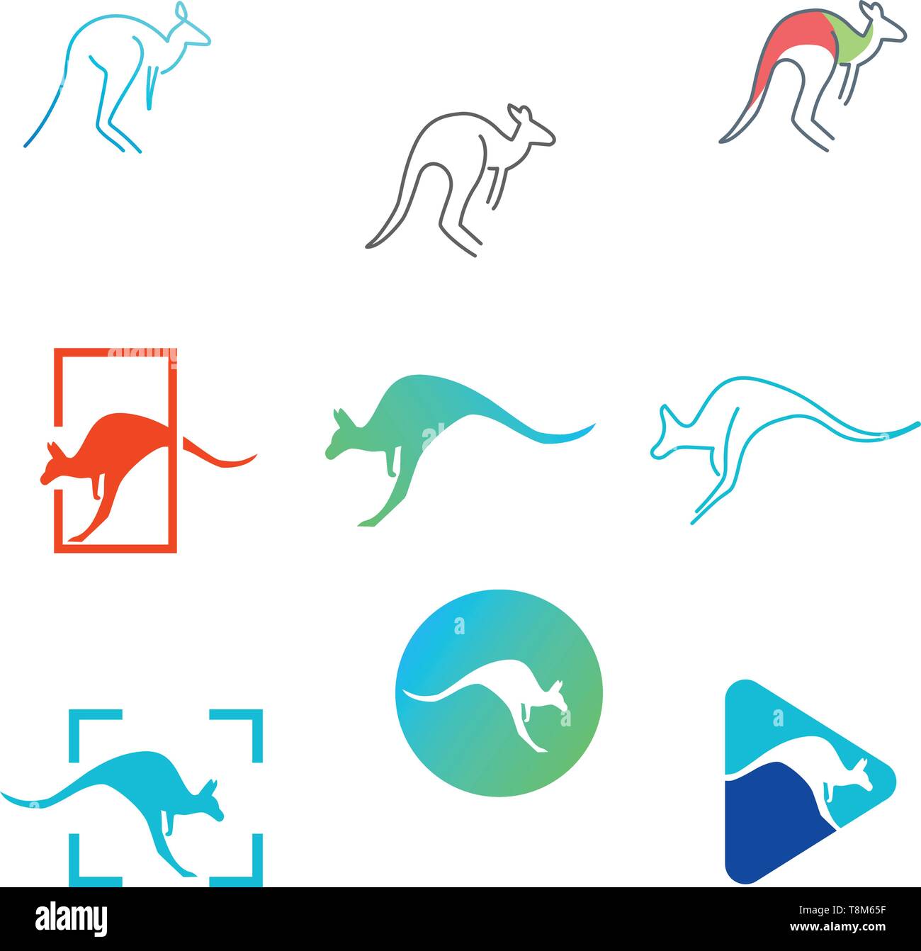 kangaroo logo design vector icon illustration element - vector Stock Vector