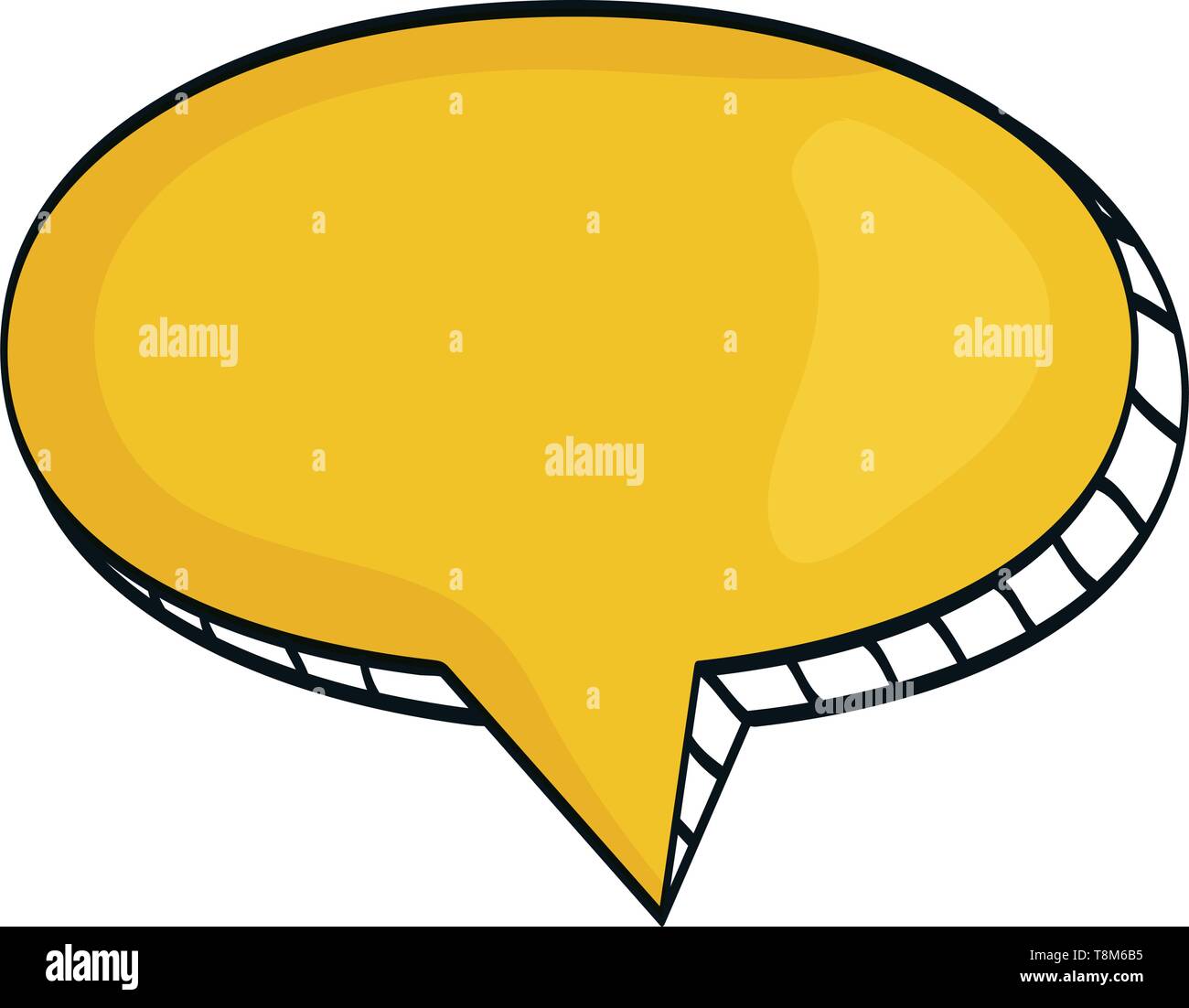 speech bubble message with relief drawing vector illustration design ...