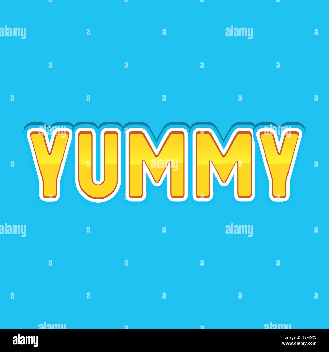 Yum. Yummy word. Vector lettering Stock Vector Image & Art Alamy