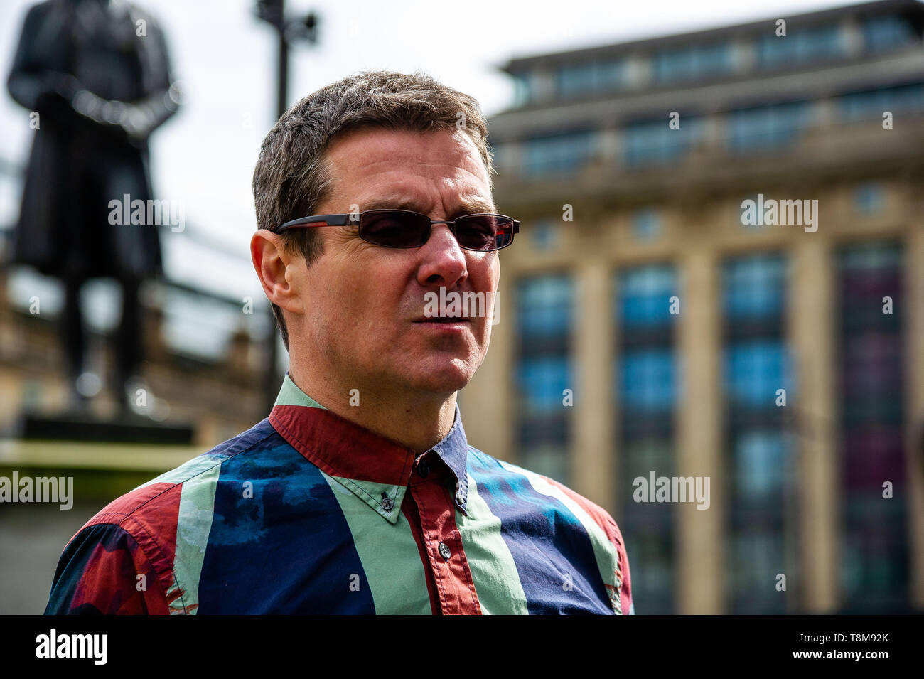 A Force For Good leader Alistair McConnachie seen looking angry during is speech at the Force For Good counter-protest against the AUOB march. Thousands of Scottish independence supporters marched through Glasgow as part of the ‘all under one banner’ (AUOB) protest, as the coalition aims to run such event until Scotland is ‘free’. Stock Photo