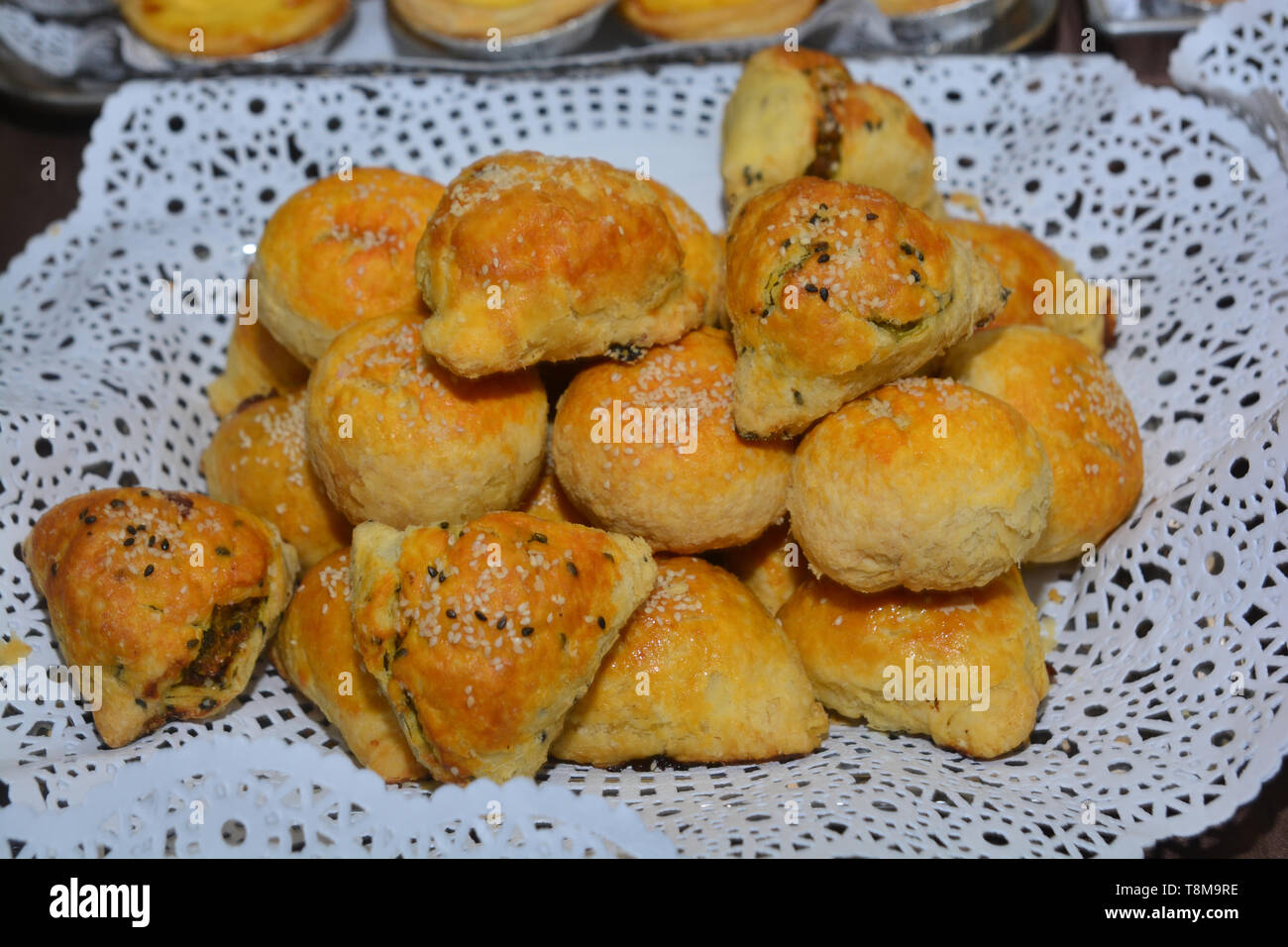 Bean cake with salted egg yolk Stock Photo Alamy