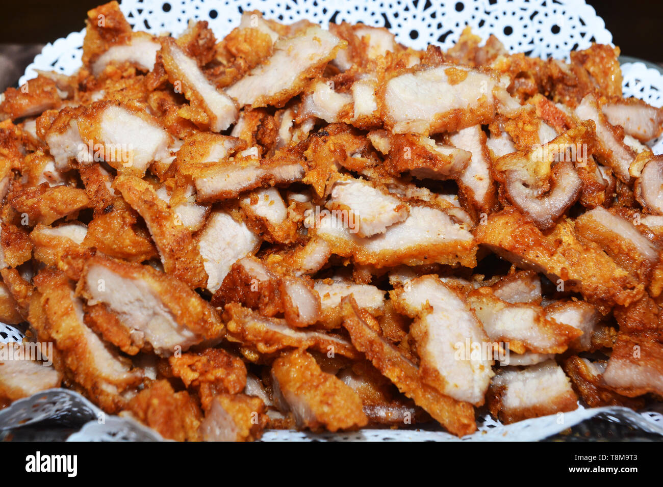 Fried Pork, note select focus with shallow depth of field Stock Photo ...