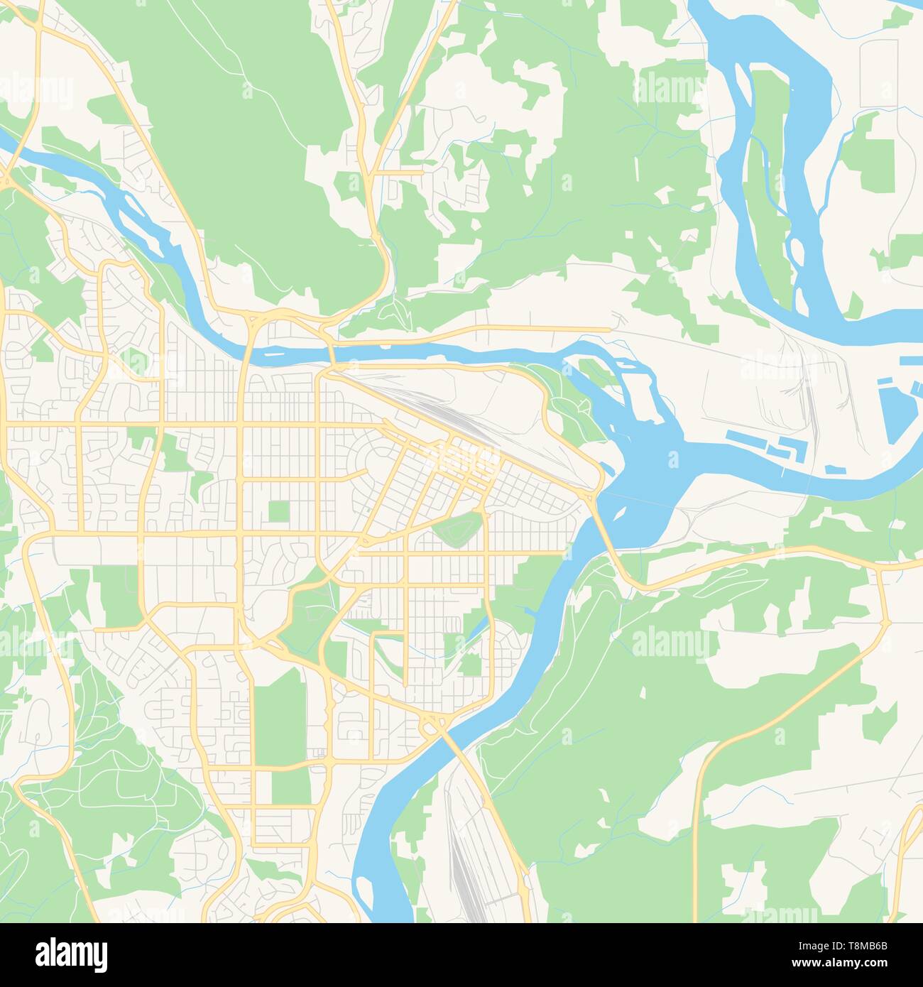 Map Of Prince George Empty Vector Map Of Prince George, British Columbia, Canada, Printable Road  Map Created In Classic Web Colors For Infographic Backgrounds Stock Vector  Image & Art - Alamy