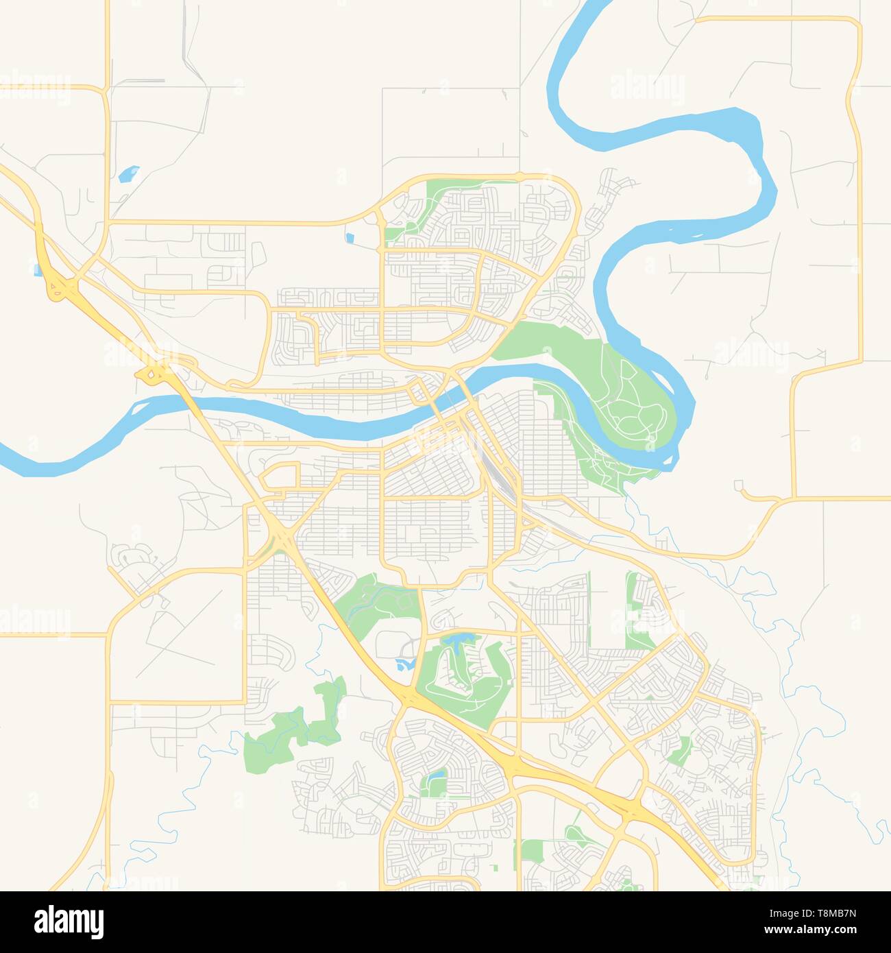 Empty Vector Map Of Medicine Hat Alberta Canada Printable Road