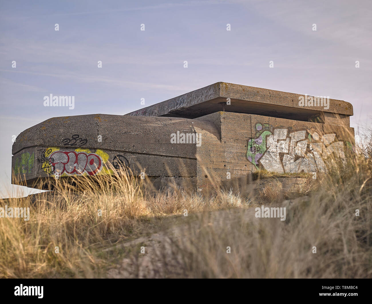 Bunkers of the German Atlanitkwall Atlanticwall of the World War 2, still remaining history to be seen in the Bunker Museum of IJmuiden Holland Stock Photo