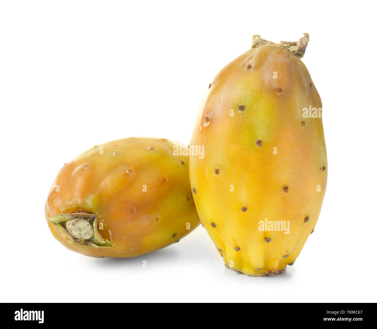 Ripe cactus pears on white background Stock Photo Alamy