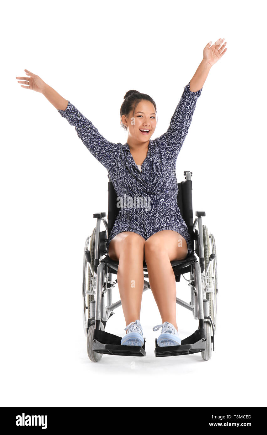 happy-asian-woman-in-wheelchair-on-white-background-stock-photo-alamy