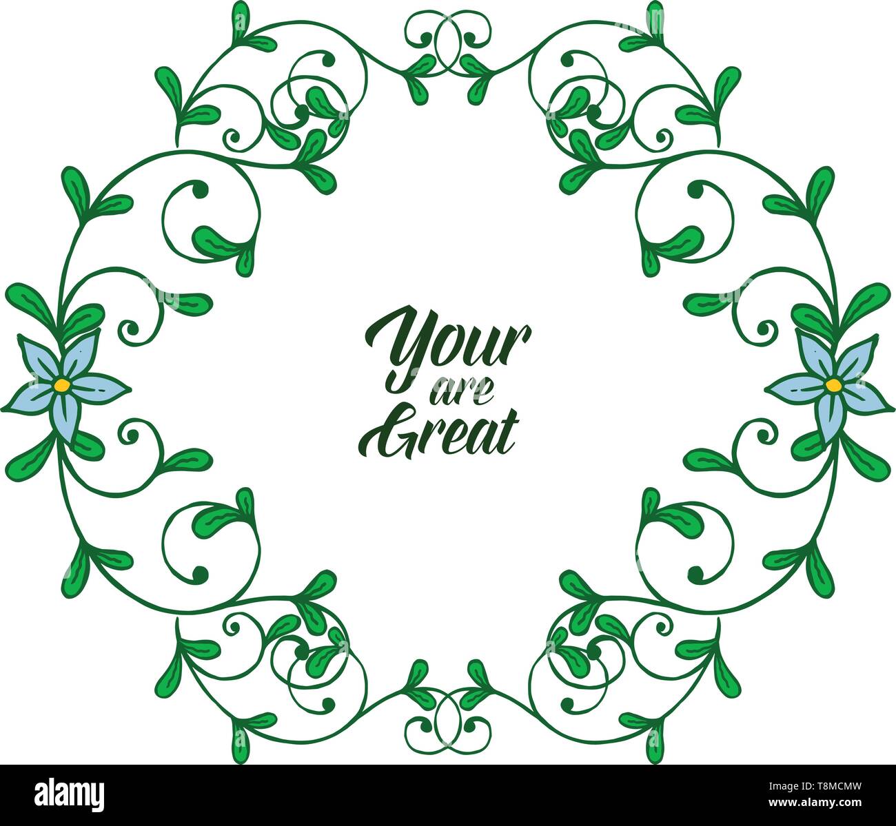 Vector illustration card your are great with various pattern art leaf ...