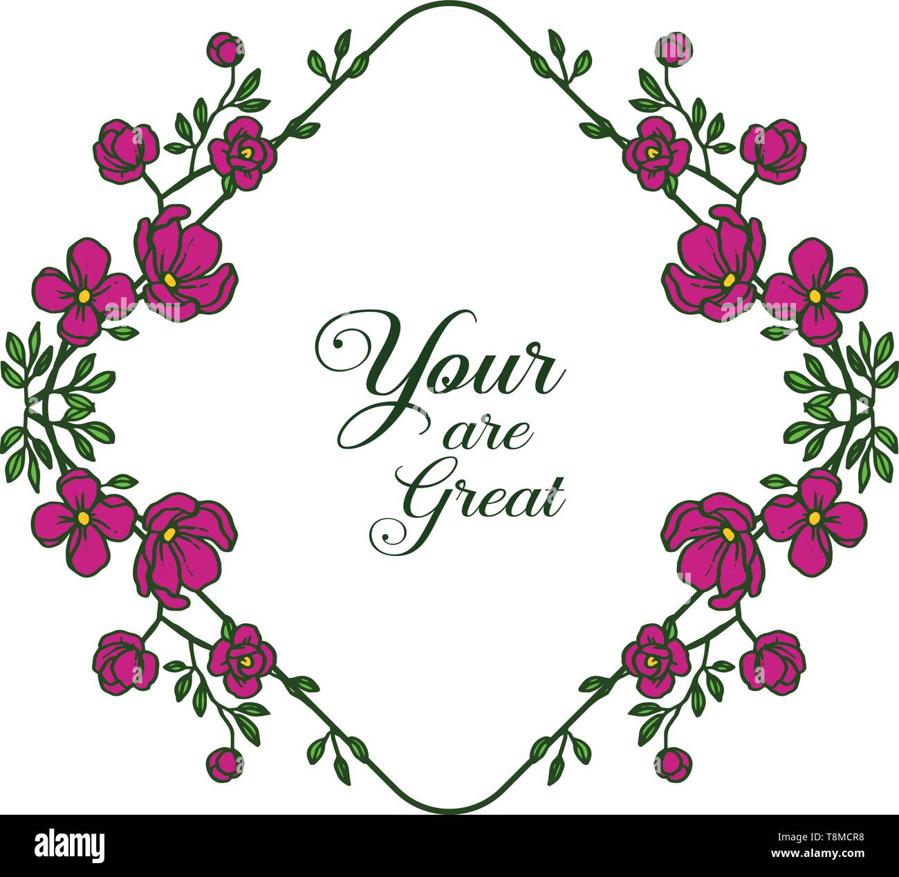 Vector illustration design of card your are great with artwork purple ...