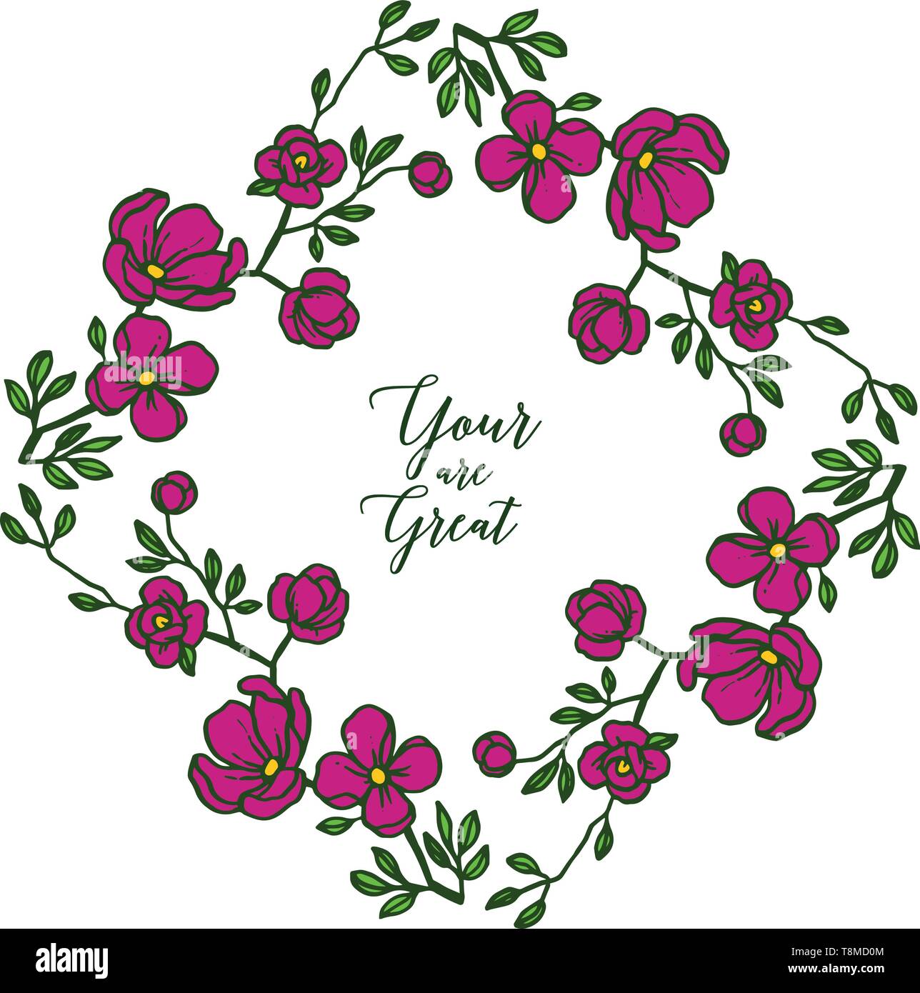 Vector illustration greeting card your are great with various of bright ...
