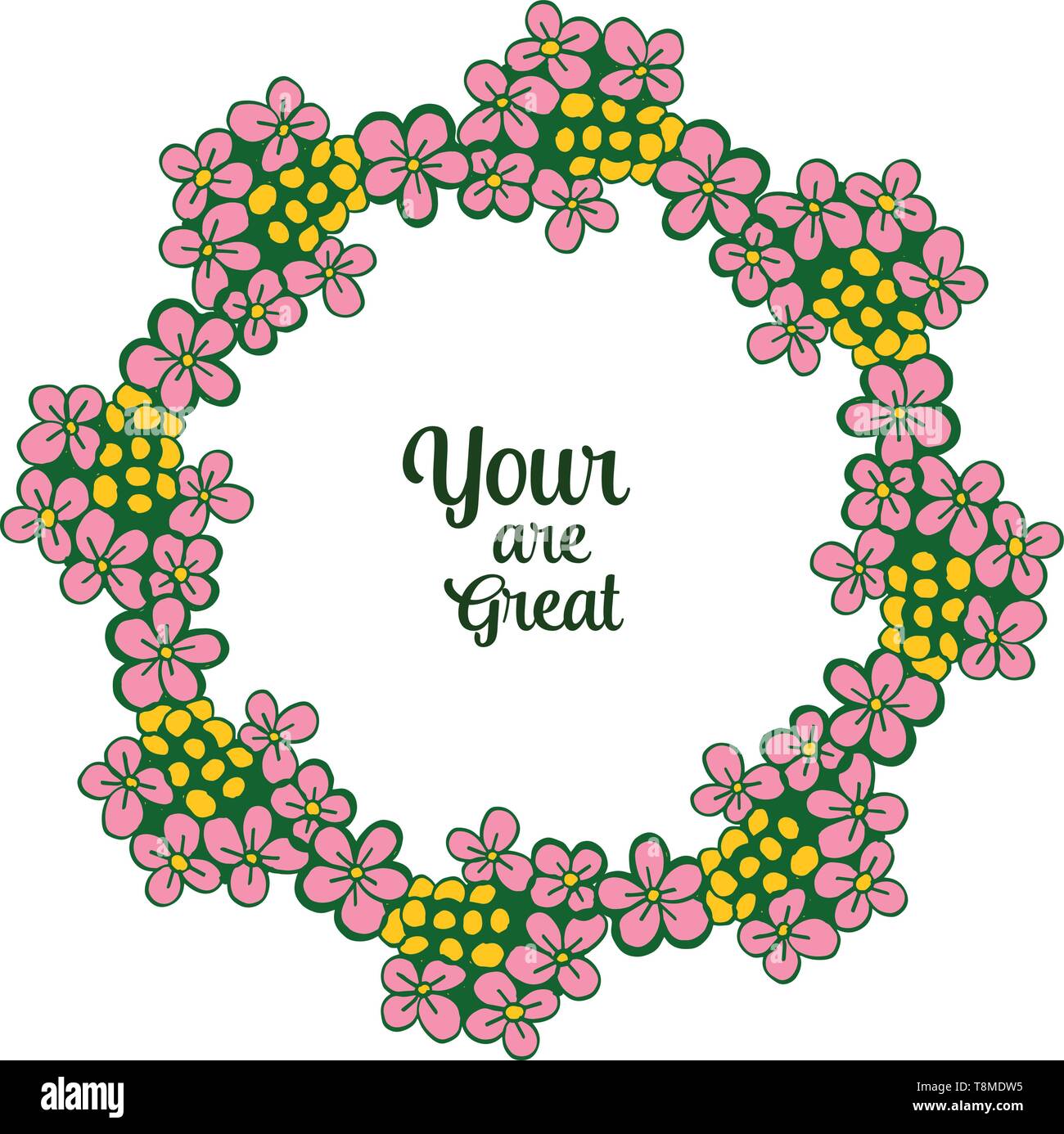 Vector illustration decor card your are great with crowd colorful ...