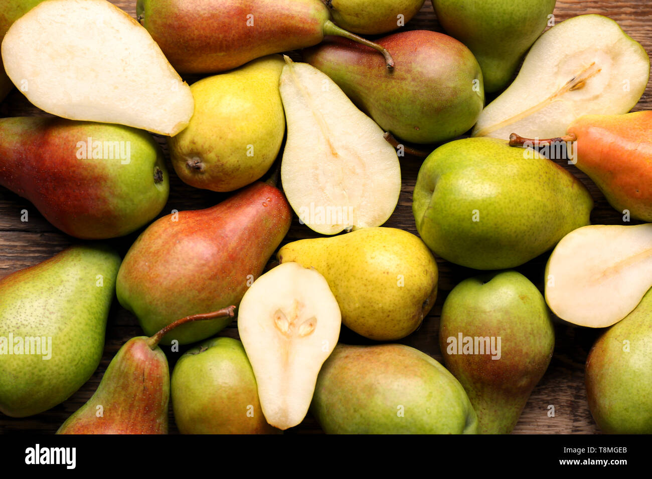 Ripe sweet pears as background Stock Photo - Alamy