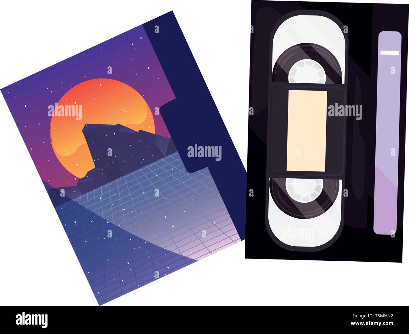 videotape beta box cover retro 80s style white background vector