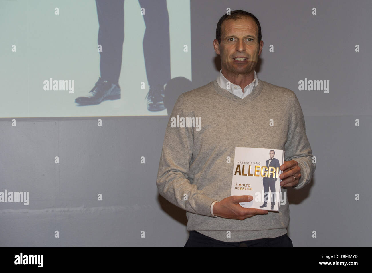 Massimiliano Allegri, guest during the XXXII Turin International Book Fair at Lingotto Fiere on May 13, 2019 in Turin, Italy. (Photo by Antonio Polia / Pacific Press) Stock Photo