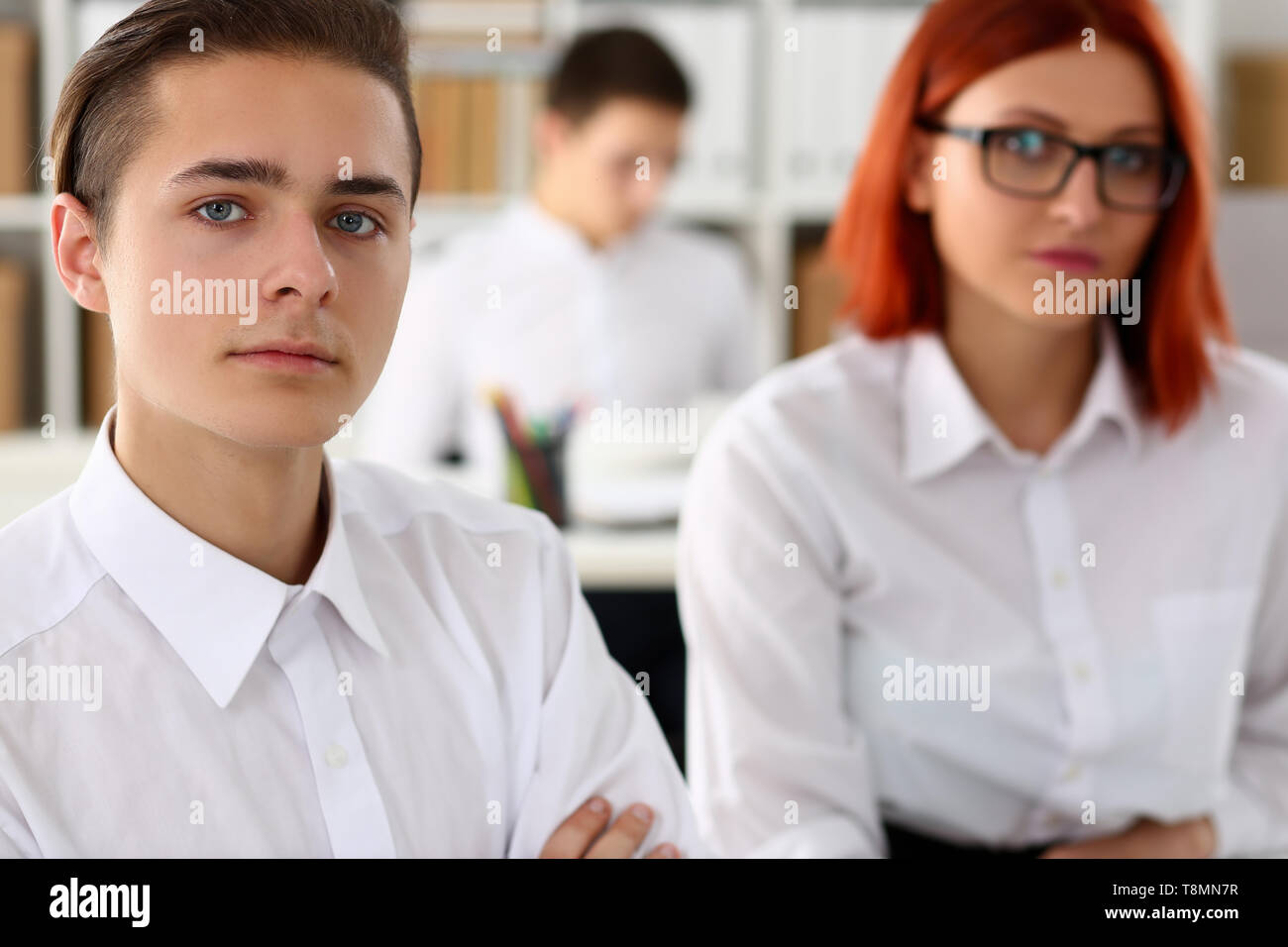 Beautiful smiling business man at workplace Stock Photo - Alamy