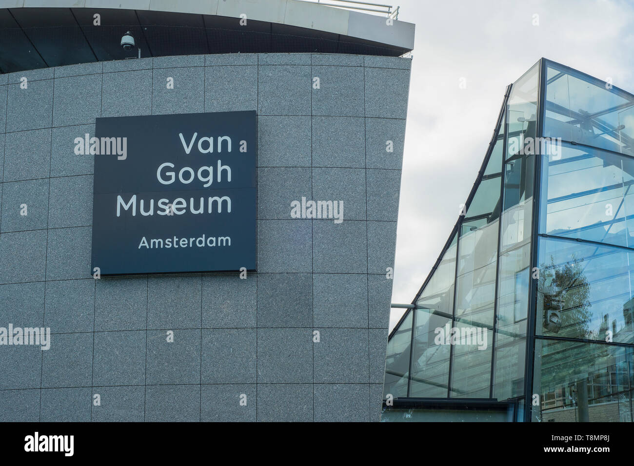 Amsterdam, the Netherlands - October 18, 2018: Close up of the Van Gogh Museum in Amsterdam, displaying Van Gogh’s artwork a populair and famous dutch Stock Photo