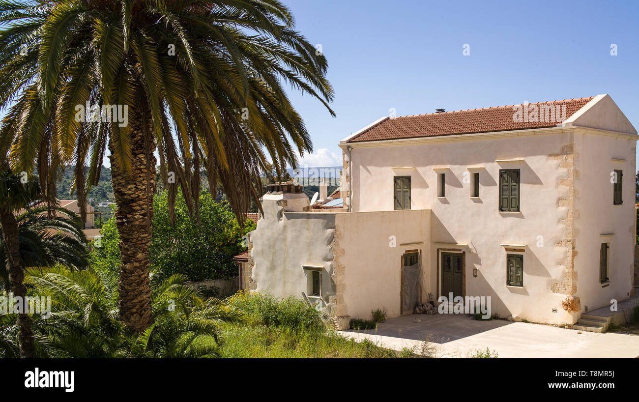 A charming traditional Greek village house in Vamos in Crete undergoing