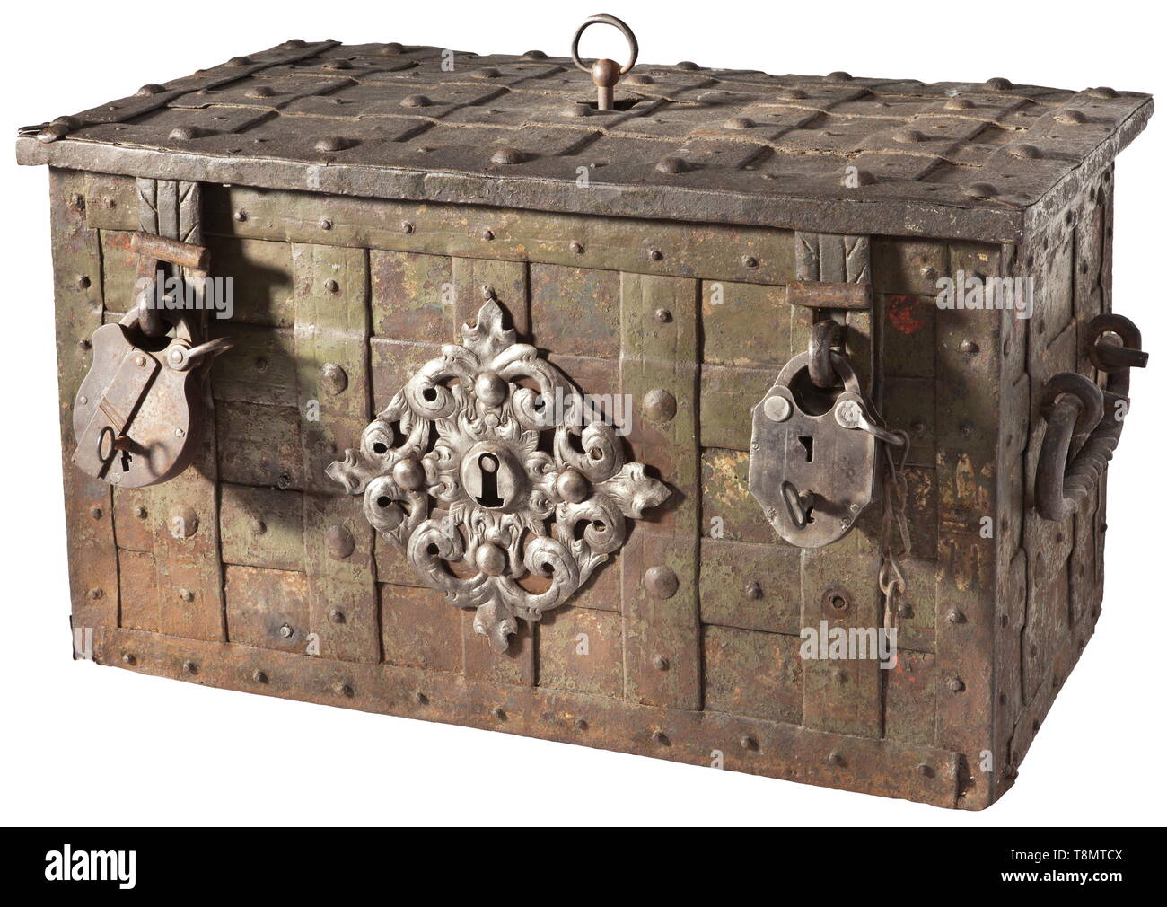 Green Iron Strap Trunk Green Iron Strap Trunk