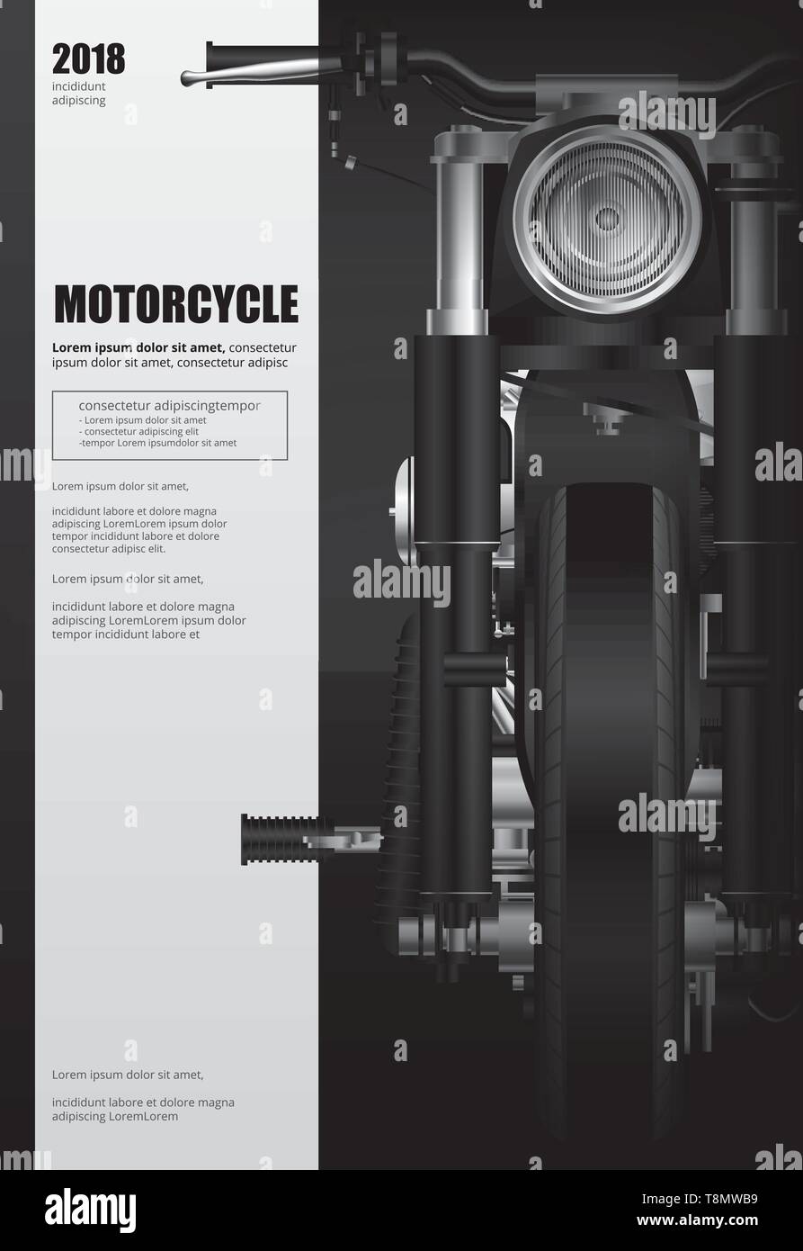Poster Chopper Motorcycle isolated Vector Illustration Stock Vector