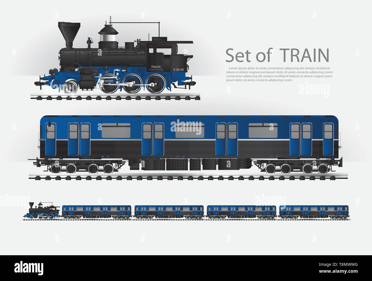 Rail Riad Vector Cargo train on a rail road Vector illustration Stock Vector Image & Art ...