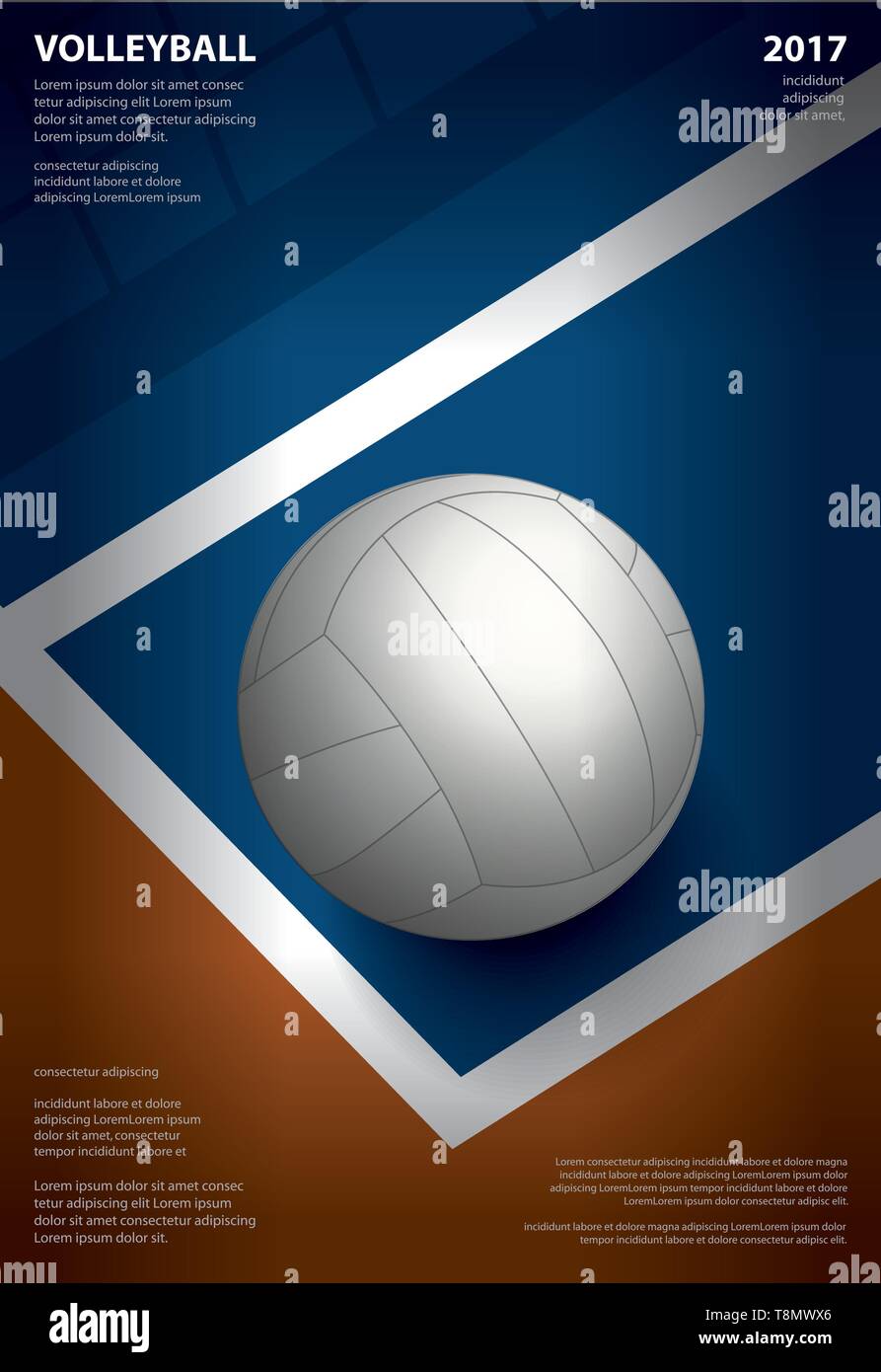 Volleyball Tournament Poster  Template Design Vector Illustration Stock Vector