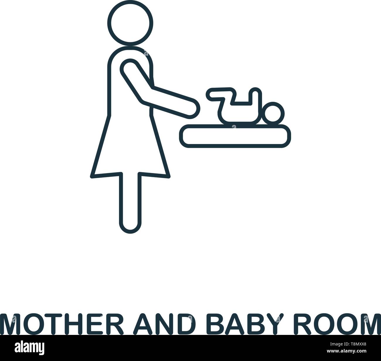 Mother And Baby Room Icon. Thin Line Outline Style From Shopping Center Sign Icons Collection. Premium Mother And Baby Room Icon For Design, Apps, Sof Stock Vector Image & Art - Alamy