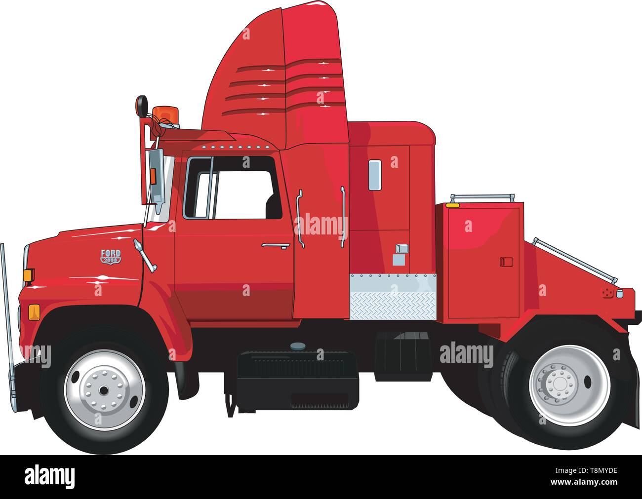 Tractor Trailer Vector Illustration Stock Vector Image & Art - Alamy