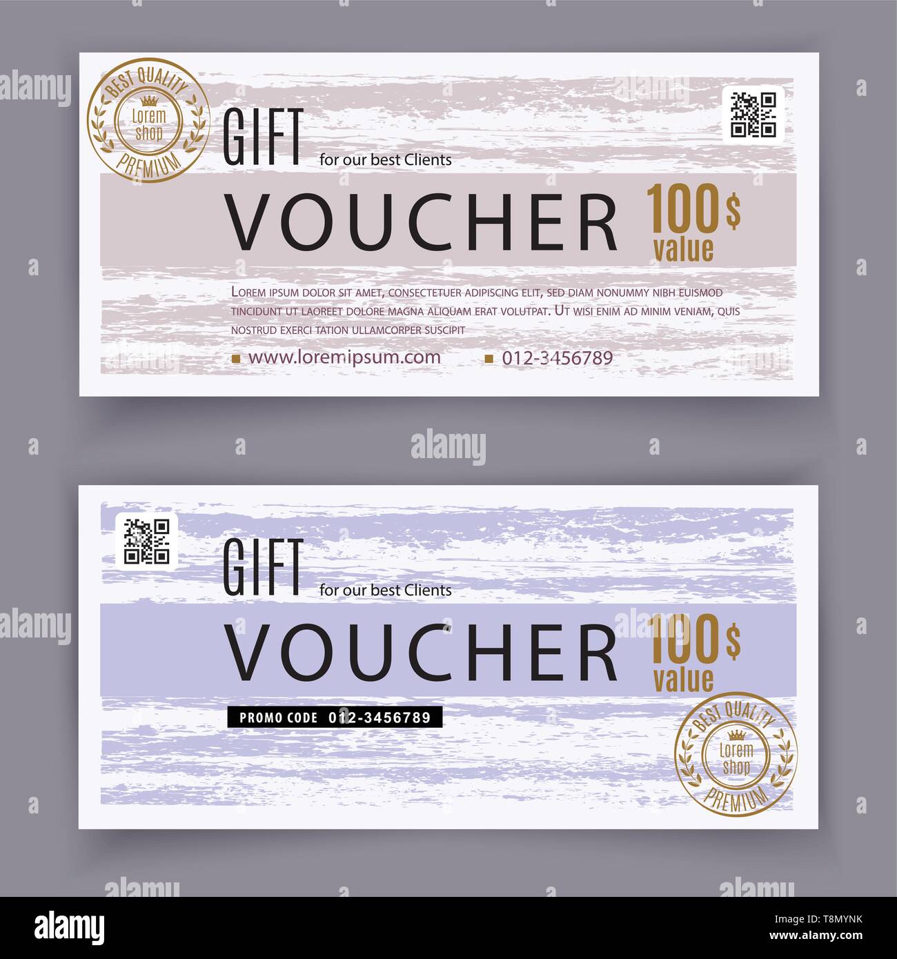 Voucher grunge template. Universal flyer for business and department ...