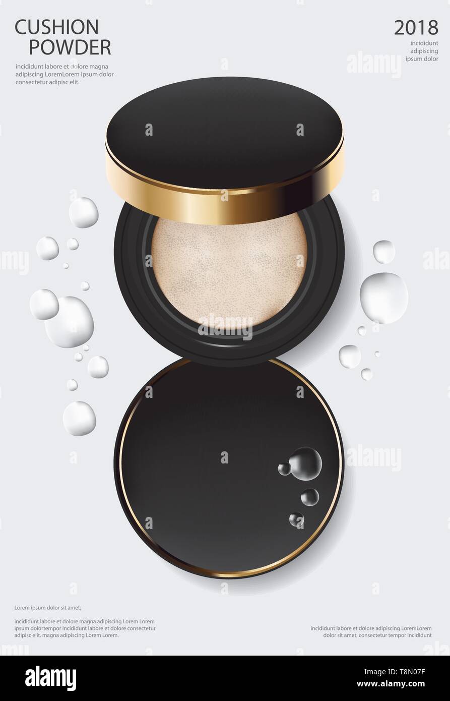 Makeup Powder Cushion Poster Template Vector Illustration Stock Vector