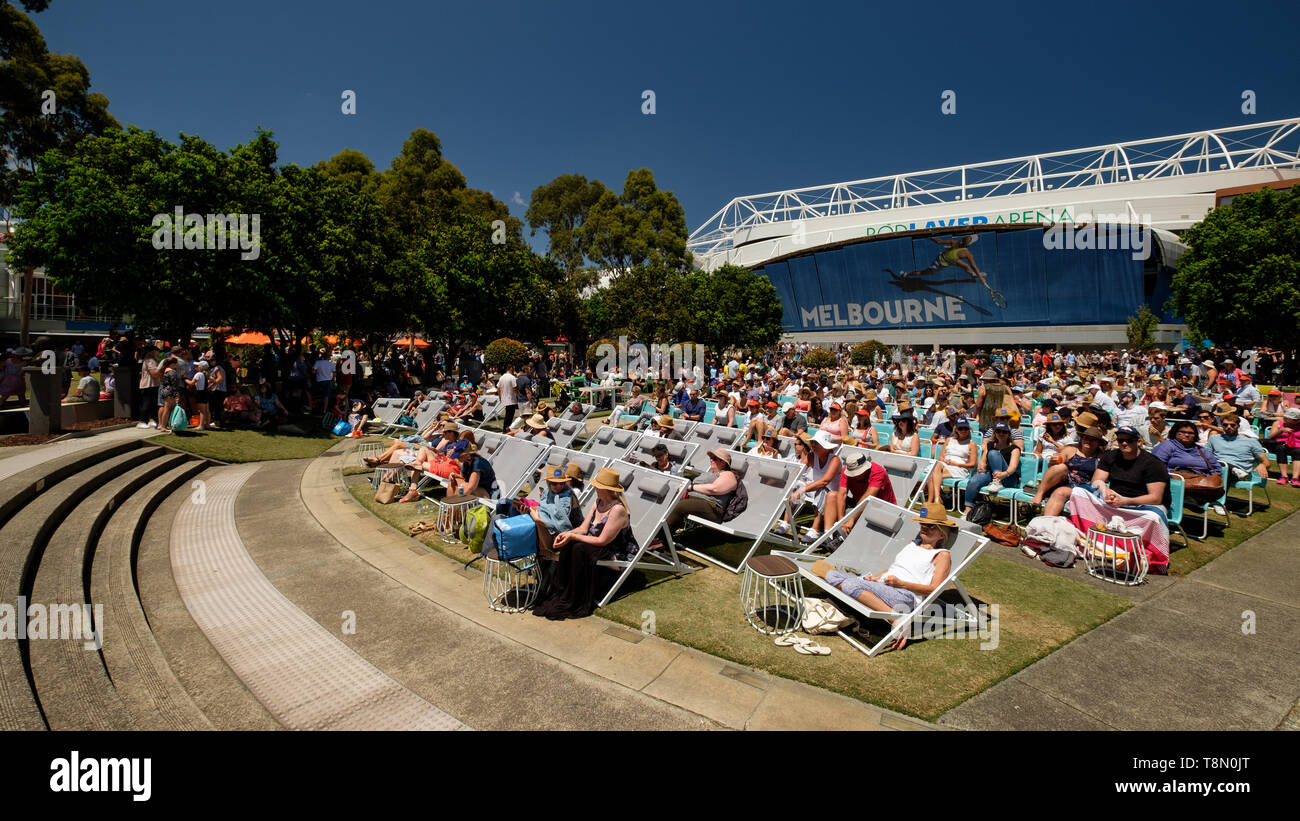 Australian fans during the australian open at melbourne park hires