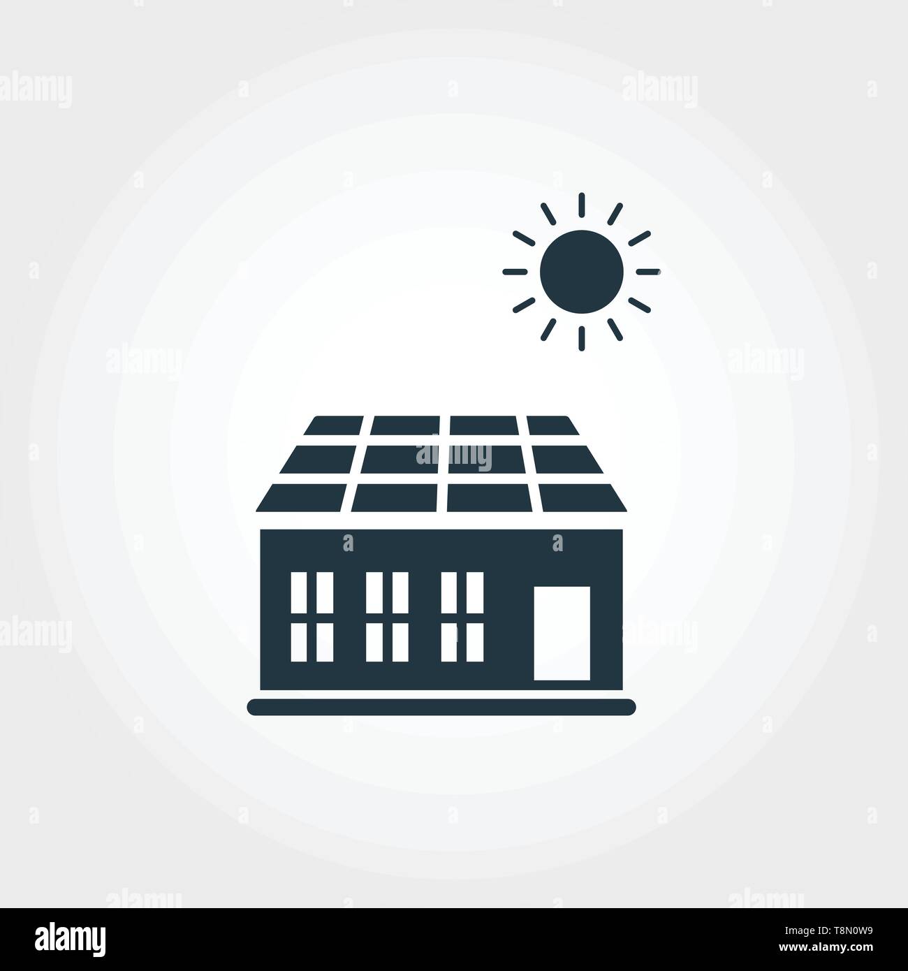 Solar Battery Roof icon. Monochrome creative design from smart devices ...