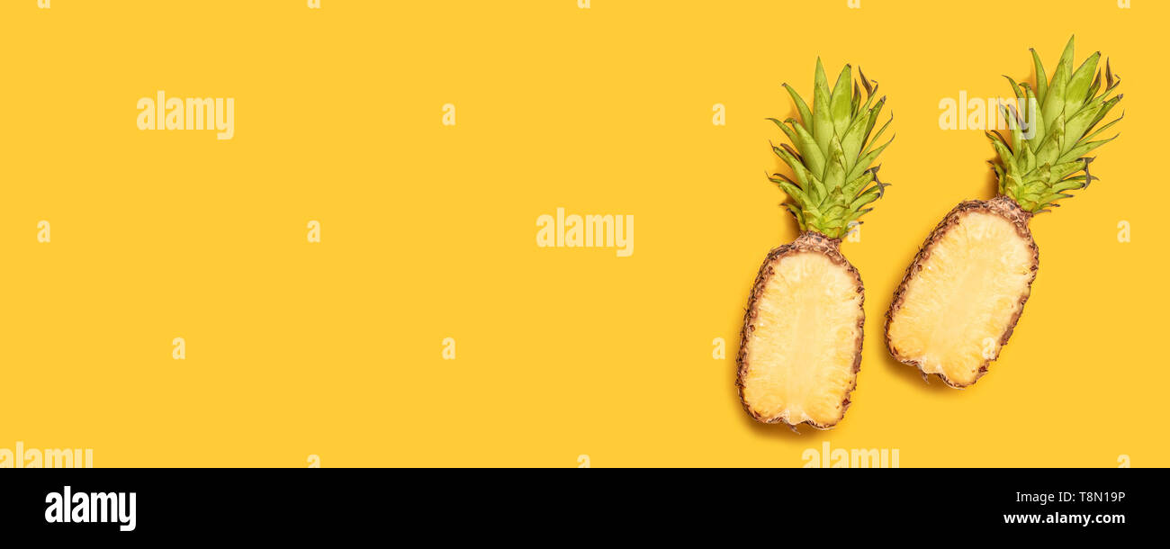 Seamless pattern with pineapple. Tropical abstract background. Stock Photo
