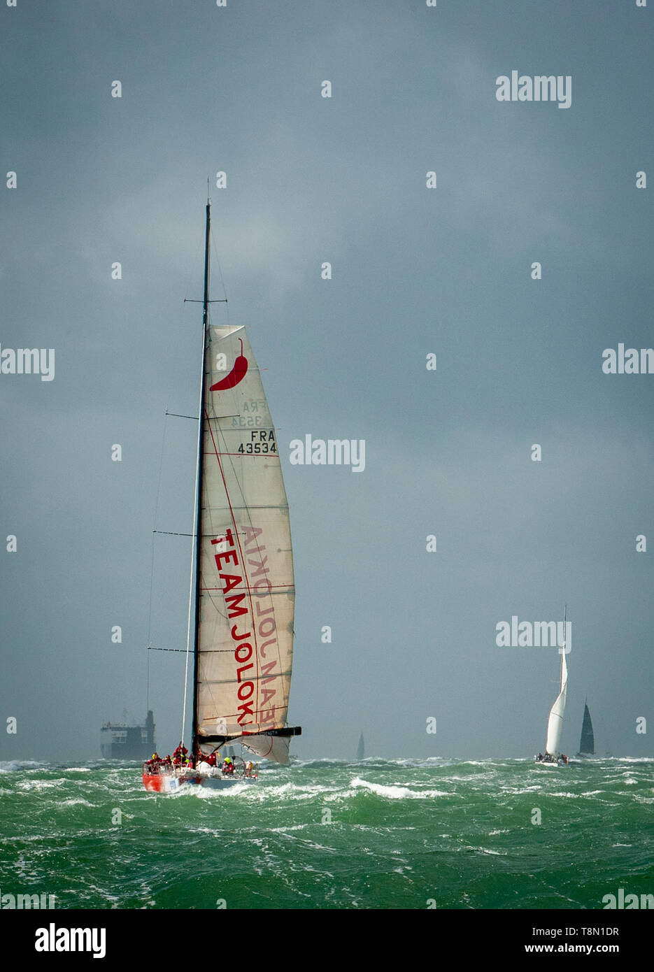 Yachts racing in Cowes Week, Isle of Wight, UK, 10 August 2018 Stock Photo