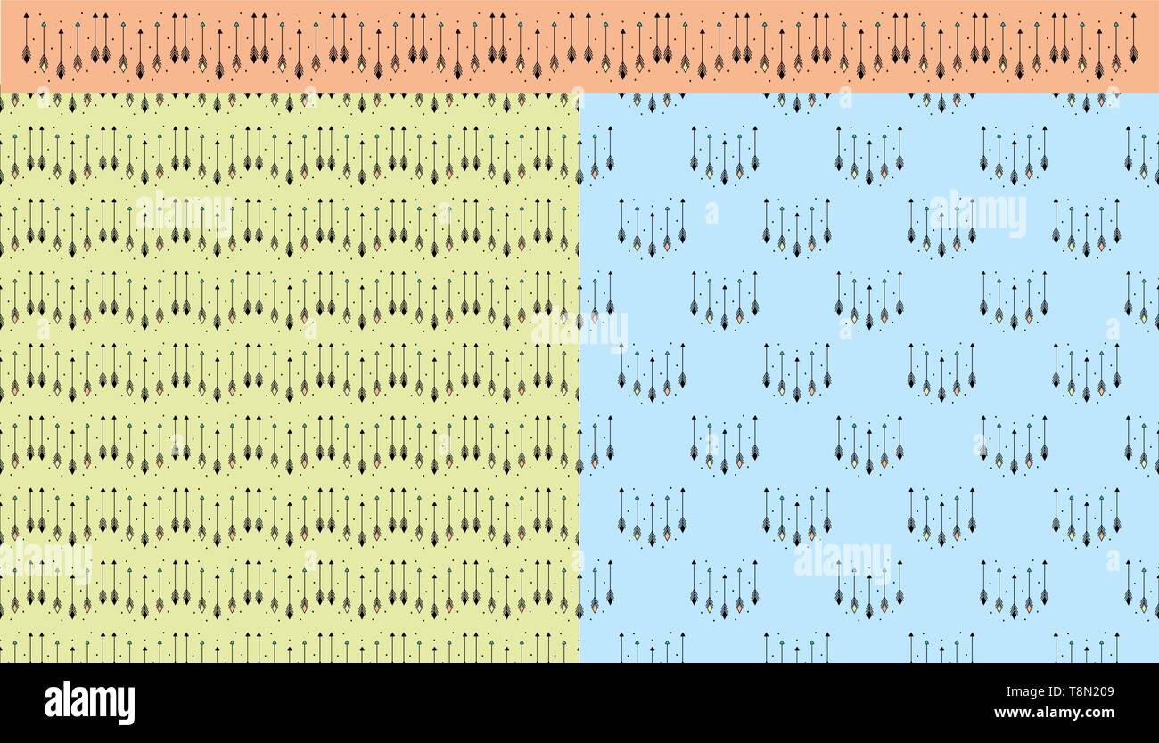 Colorful Arrows Seamless Patten And Brush For Wall Decor In The Kid Room An Example Of Wrapping Carpet Textiles Wall Decor Vector Illustration F Stock Vector Image Art Alamy