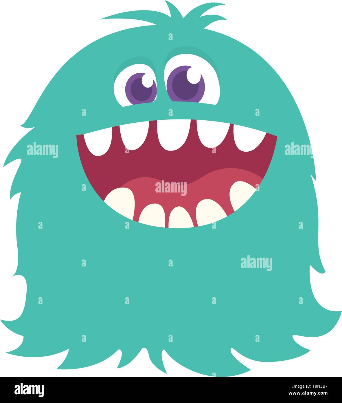 Happy cartoon blue monster. Vector Halloween illustration. Big set of cartoon  monsters Stock Vector Image & Art - Alamy