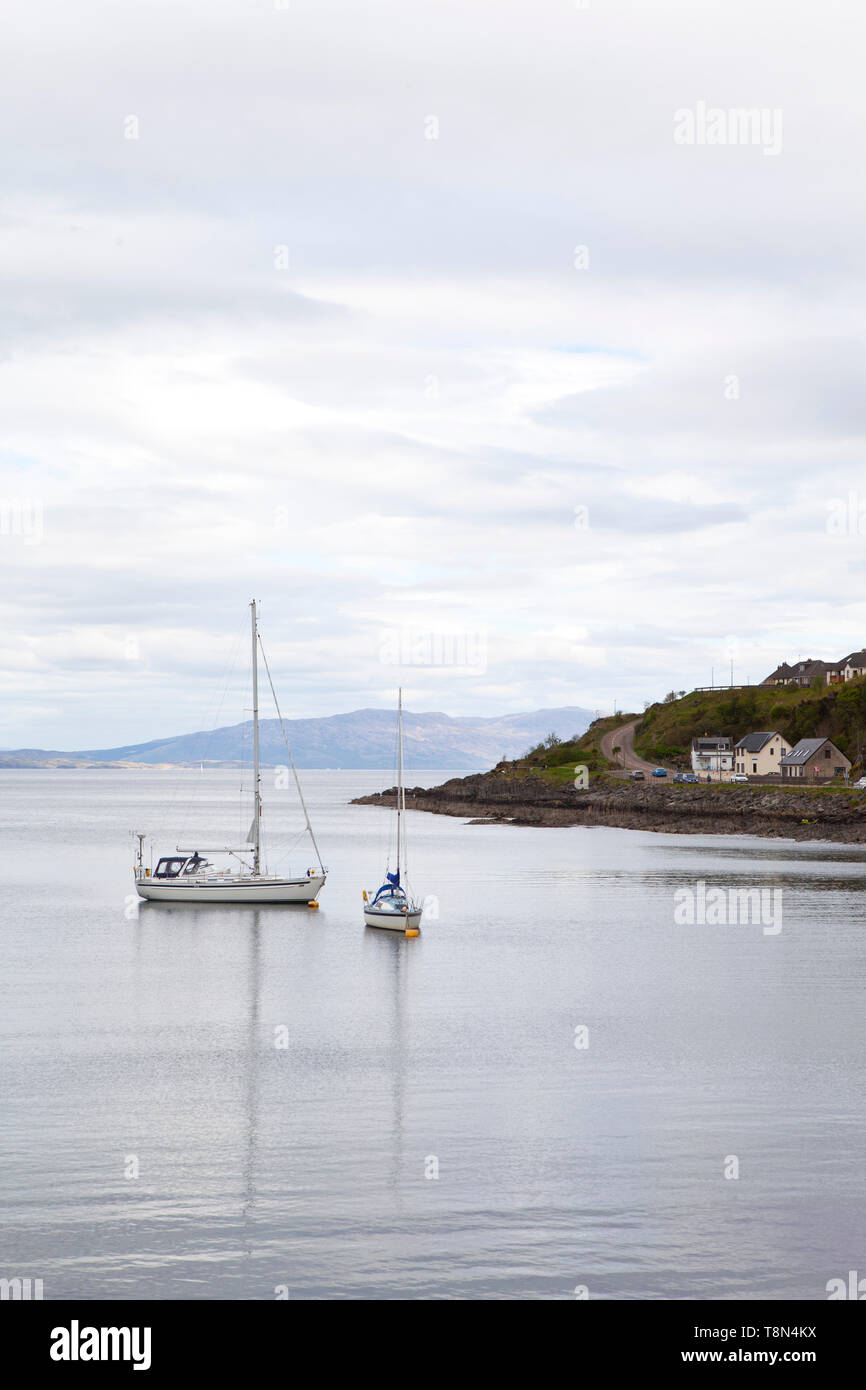 Boats in the harbour in Mallaig fishing port in the Scottish Highlands on the west coast Stock Photo