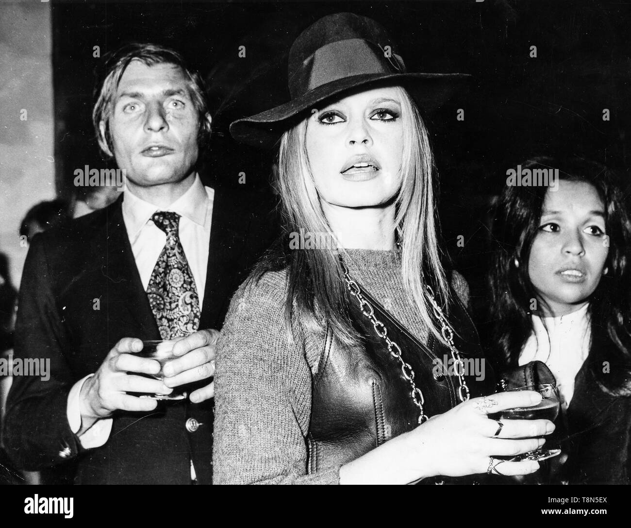 gunter sachs, brigitte bardot, paris, 1968 Stock Photo