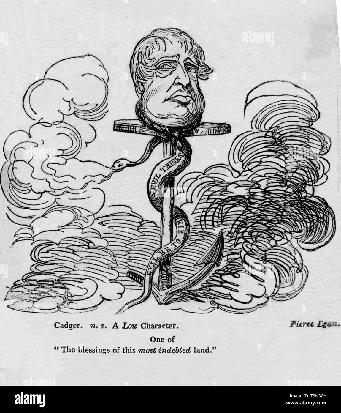 Satirical cartoon of the Prince Regent, c1820.  Creator: Unknown. Stock Photo