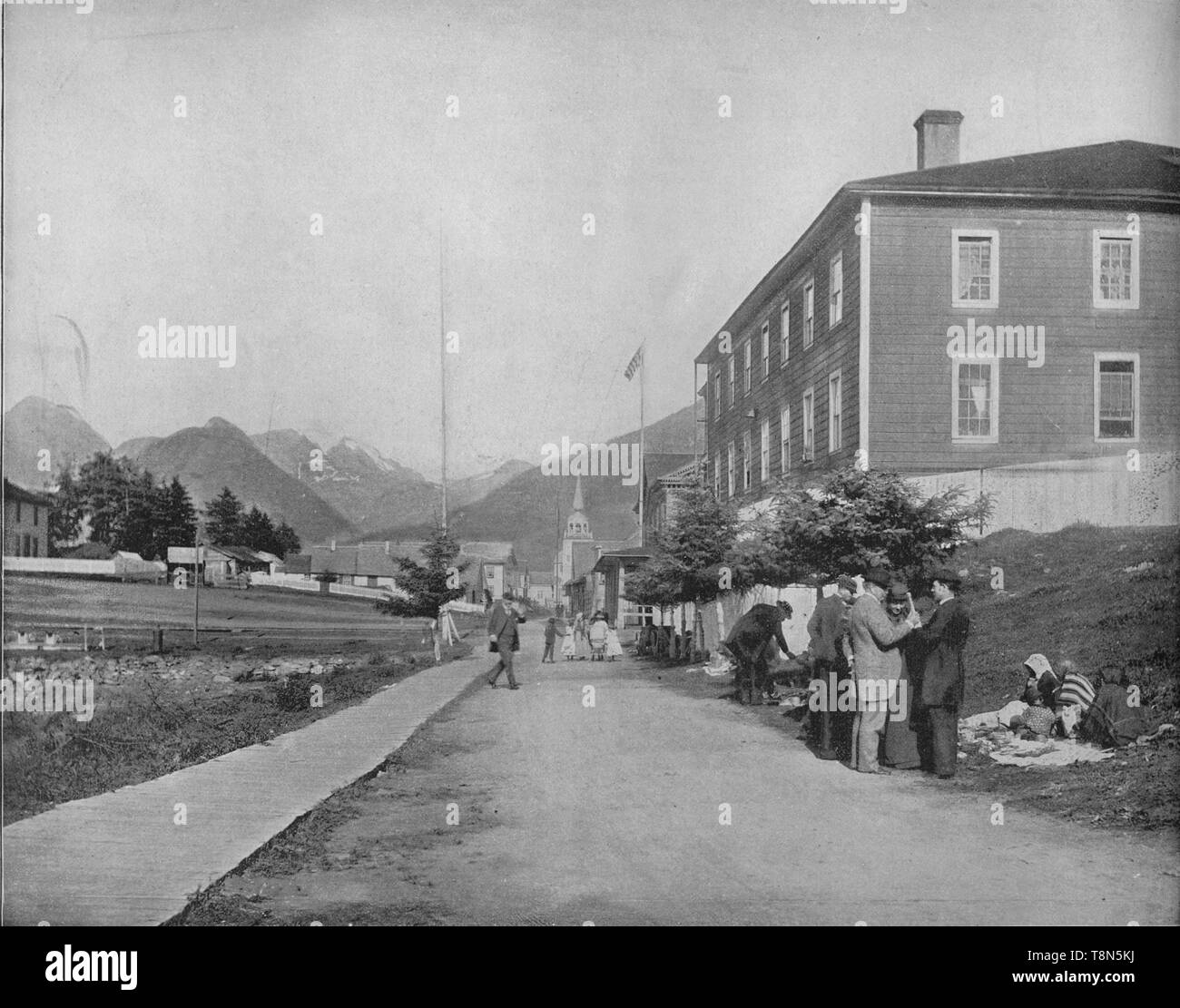 'A Street in Sitka, Alaska', c1897. Creator: Unknown. Stock Photo