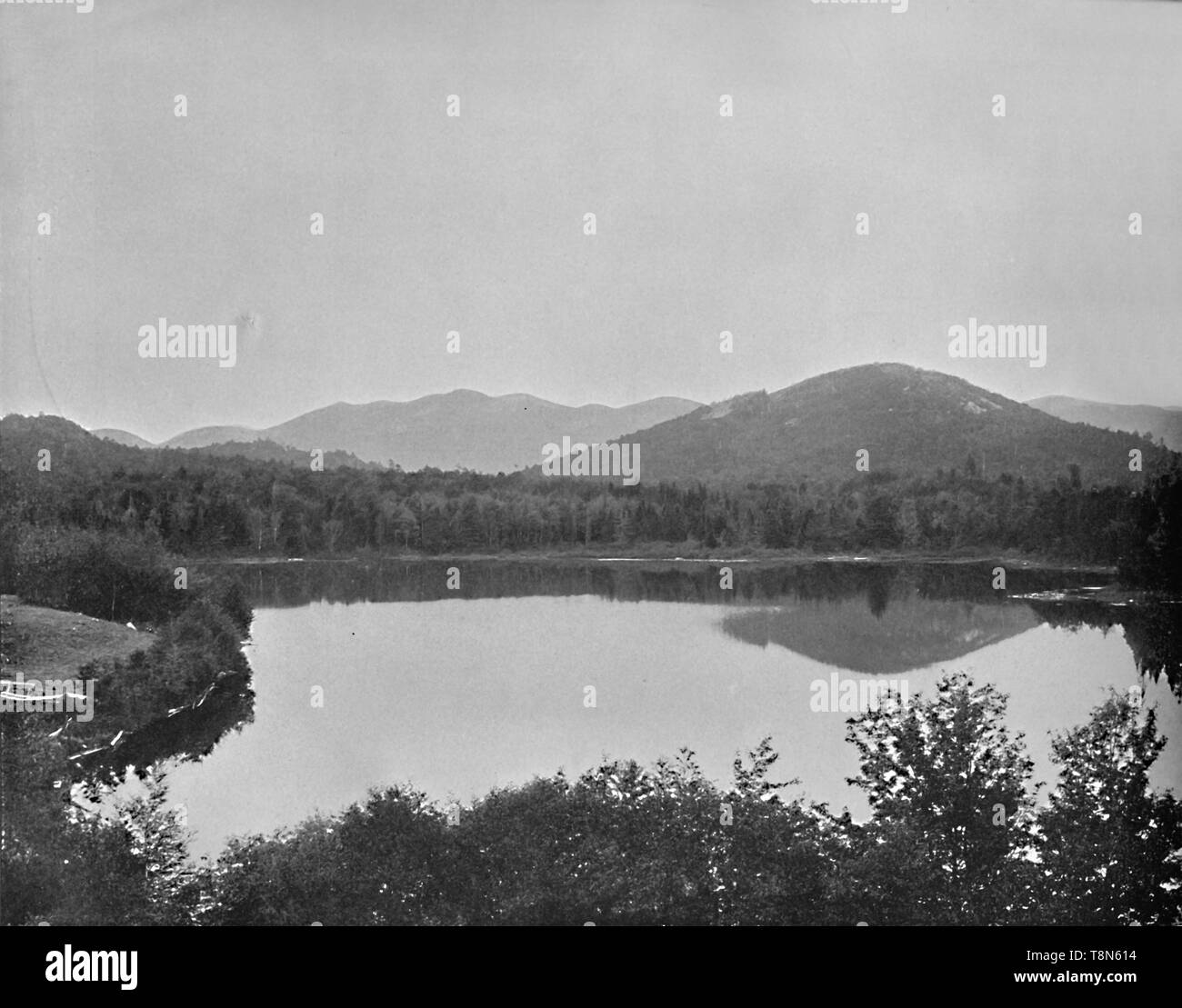 'Mirror Lake, Adirondacks, New York', c1897. Creator Unknown Stock