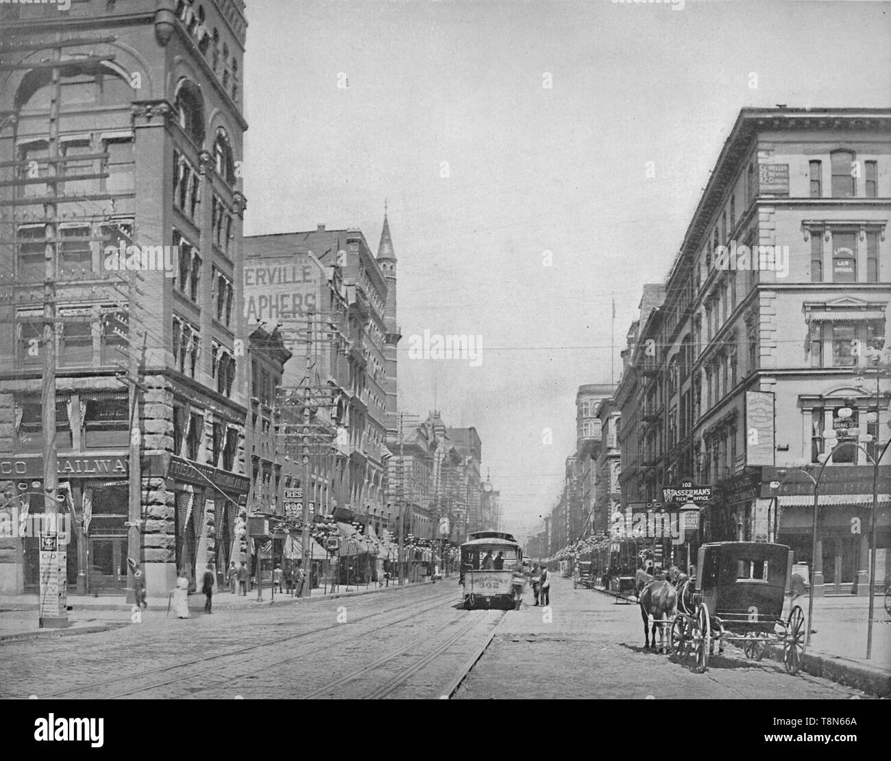 'Broadway, north from Chestnut Street, St. Louis', c1897. Creator: Unknown. Stock Photo
