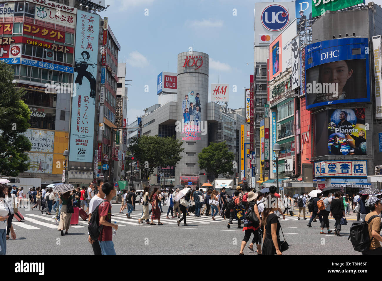 Shibuya Crossing in Tokyo, Japan. Stock Photo