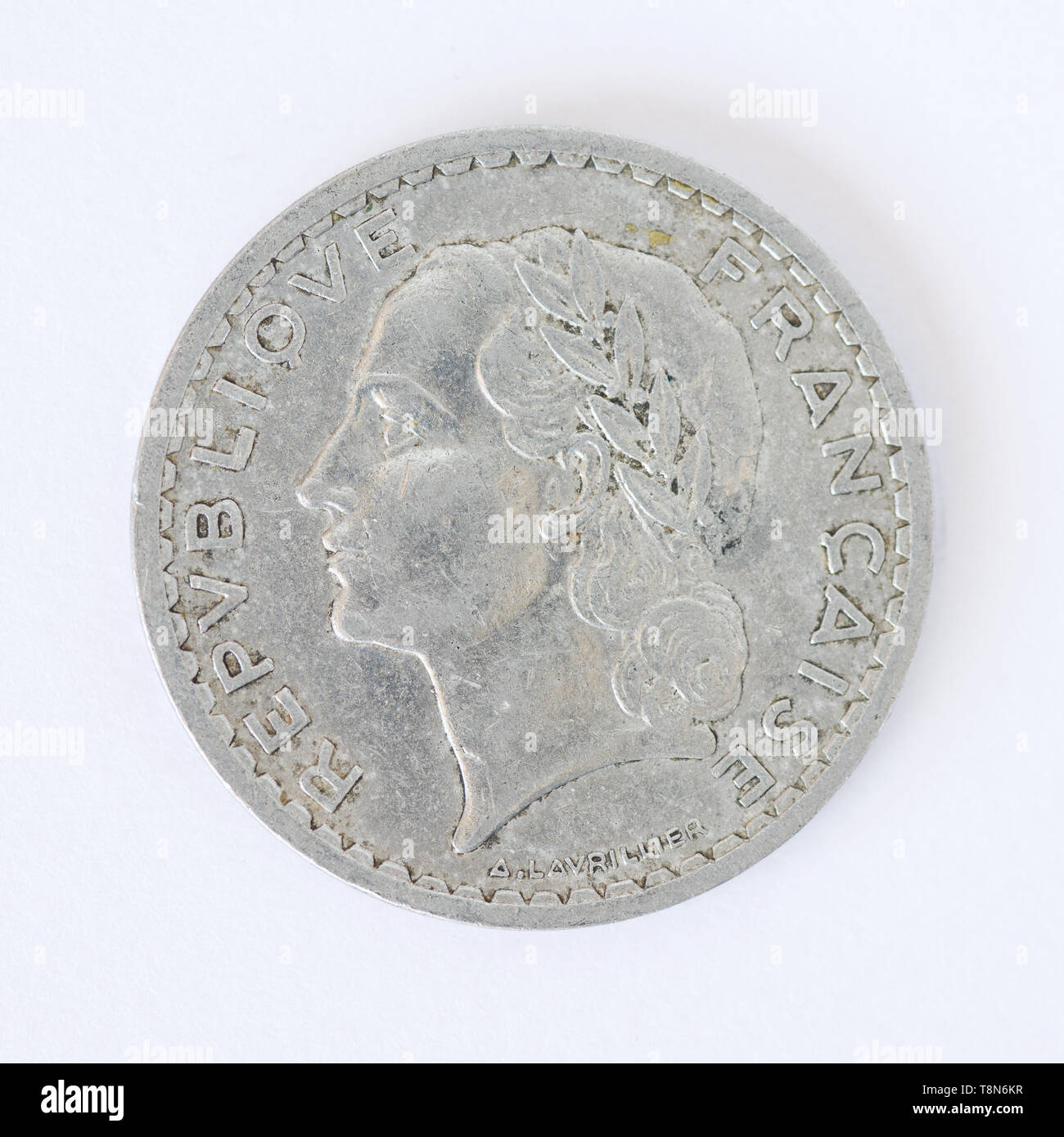 French 5 Francs Coin 1947 Stock Photo Alamy