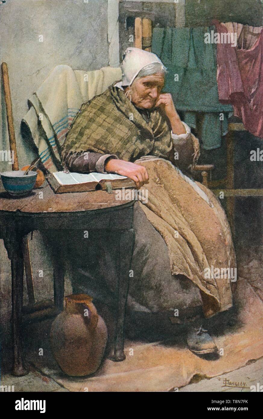 'An Old Cornish Woman', c1880, (1906). Creator: Walter Langley. Stock Photo