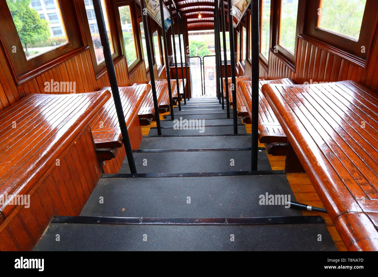 Angels Flight, the historic funicular railway located in downtown of Los Angeles - California Stock Photo
