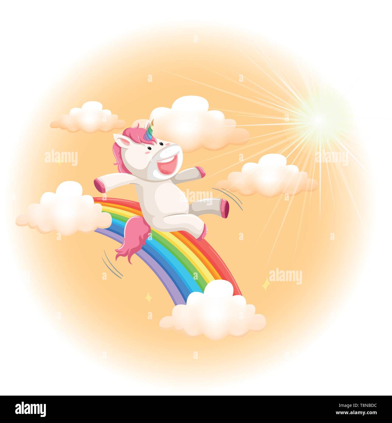 cute cartoon unicorn concept illustration Stock Vector Image & Art - Alamy