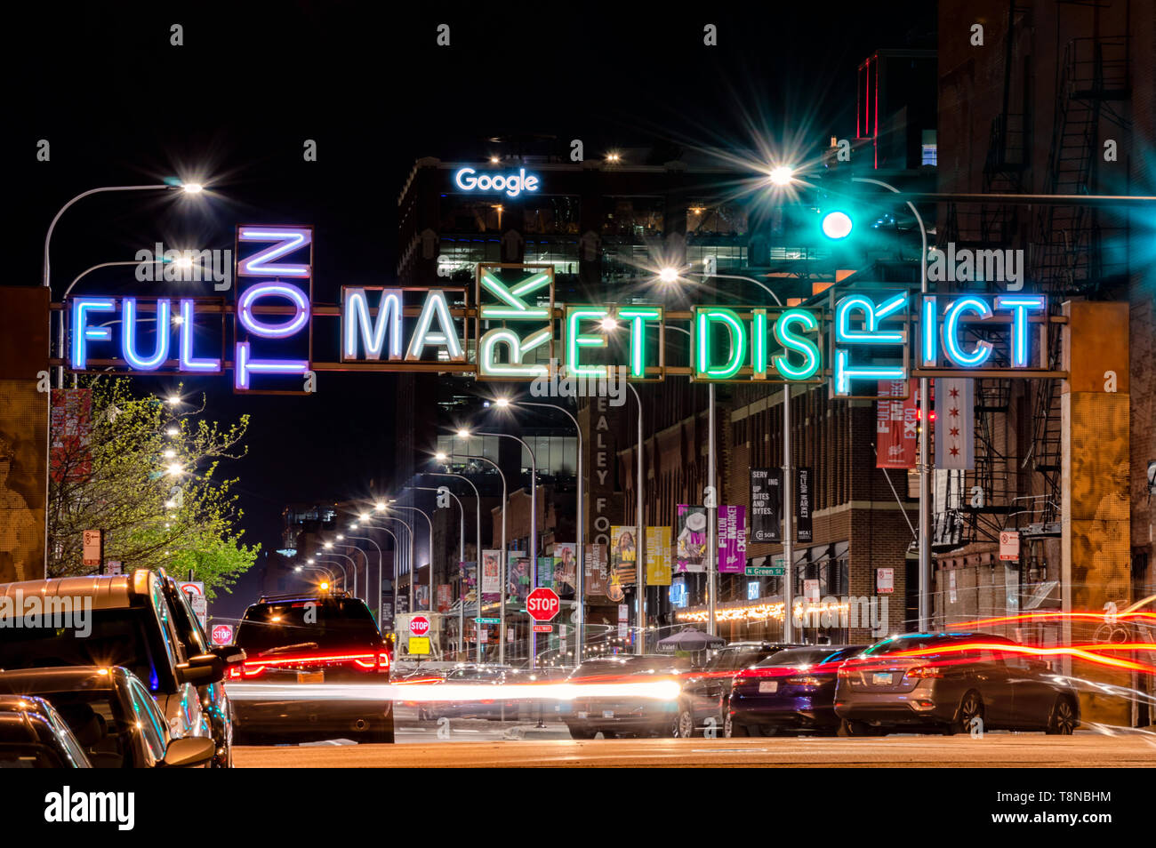 Fulton Market, ChicagoMay 13, 2019 Fulton Maket District gateway at