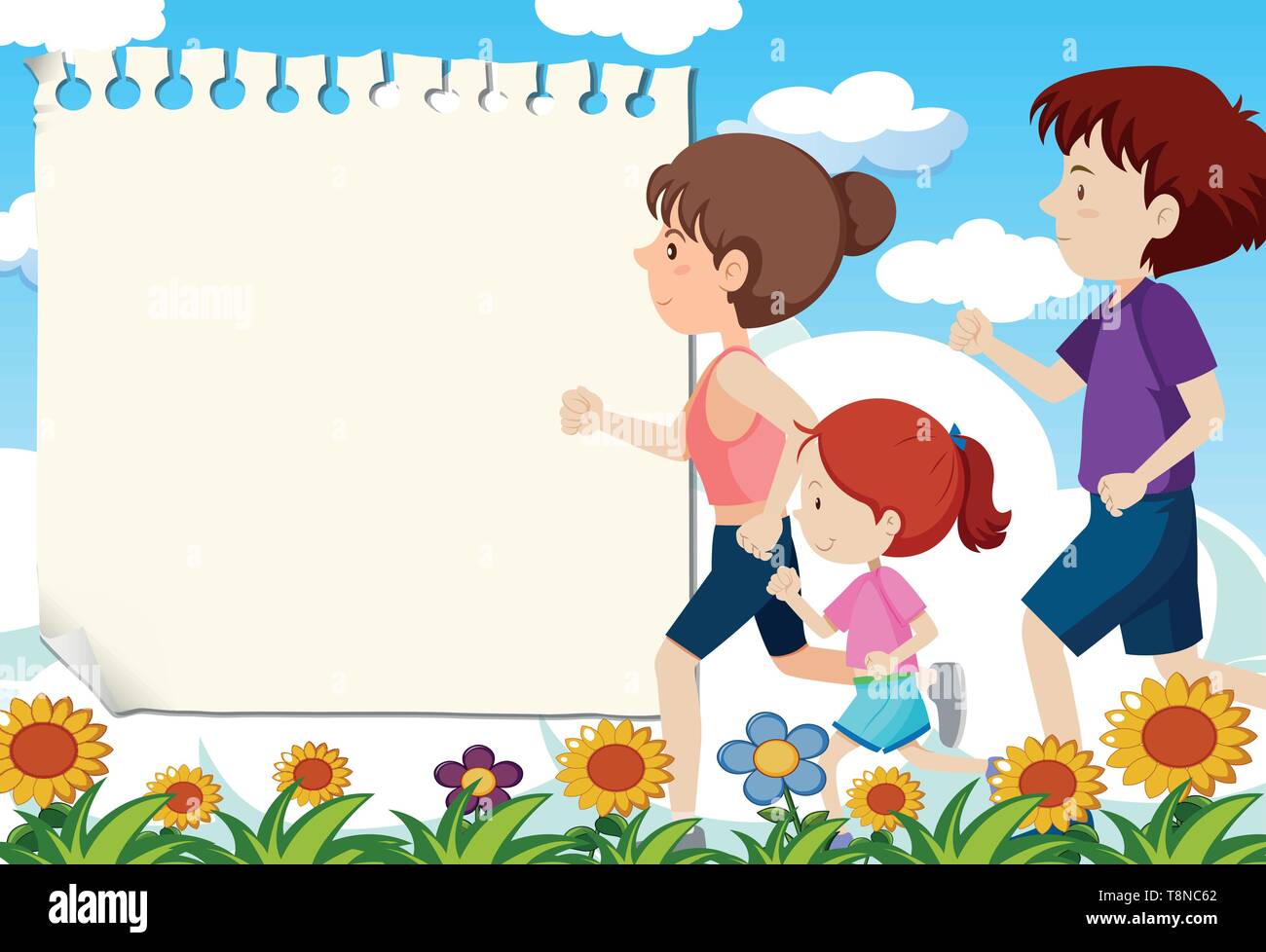 People running with note template illustration Stock Vector Image & Art ...